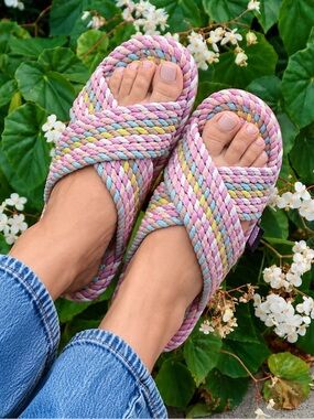 Salt + Umber SARAYA-MIAMI MULTI
vegan rope cross band slide sandal